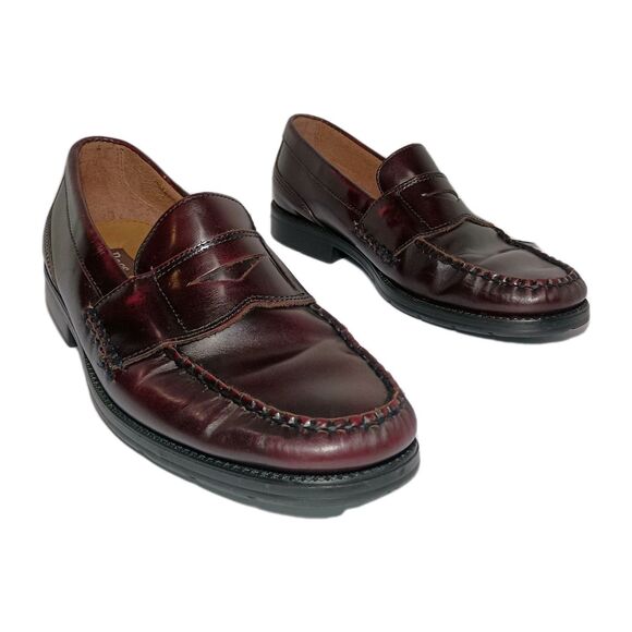 Bass Men\'s Classic Wine Burgundy Leather Penny Loafers Shoes Sz 9M 9 M main image 14